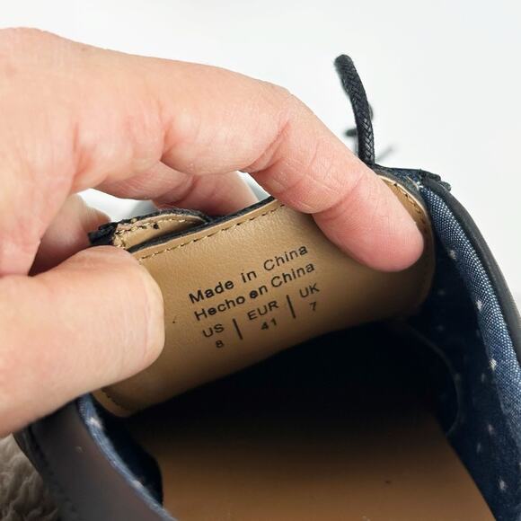 Hawker Rye Men's Black Leather Oxfords Size 8 - Picture 8 of 8